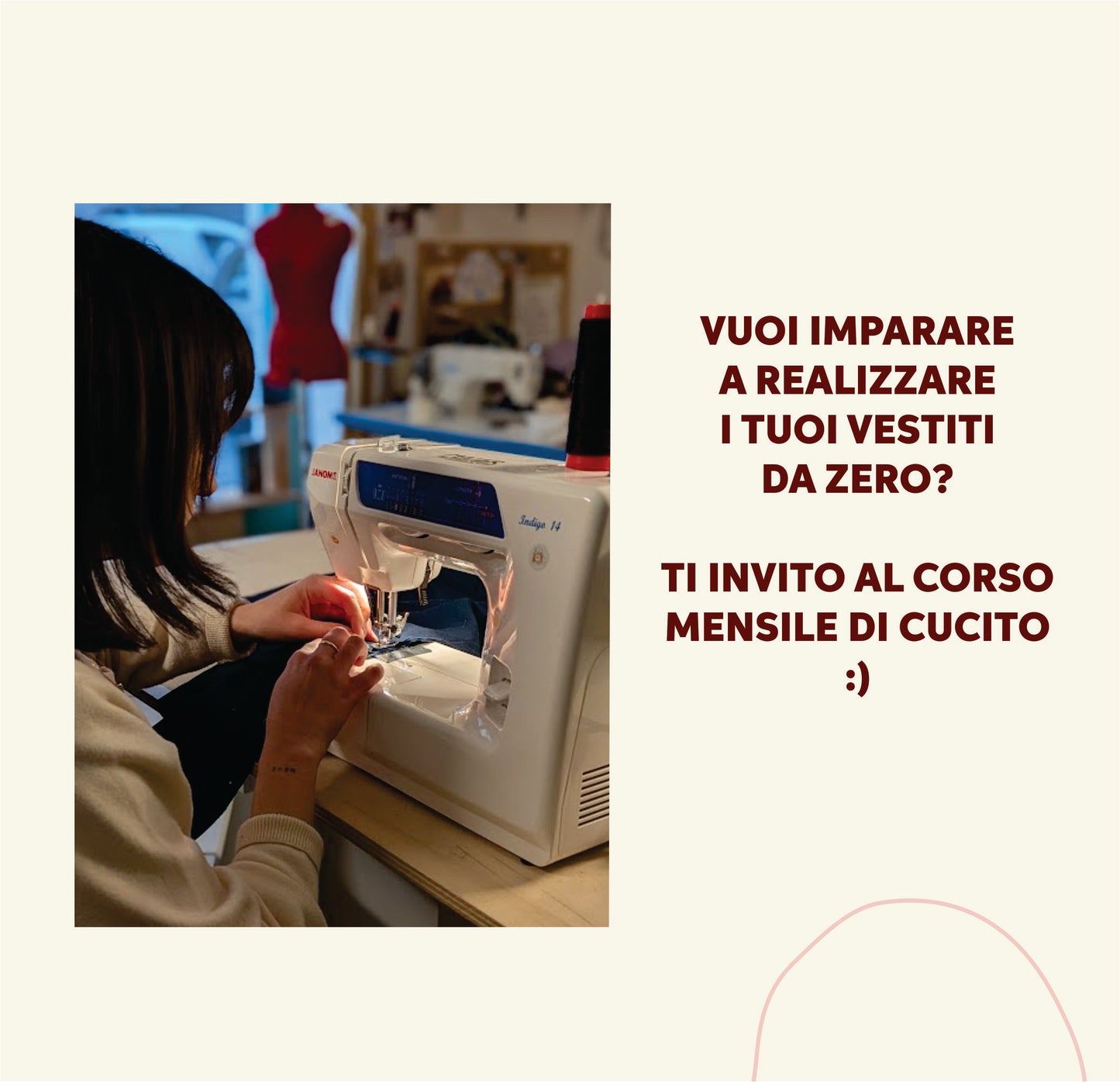 Corso di cucito con Clara